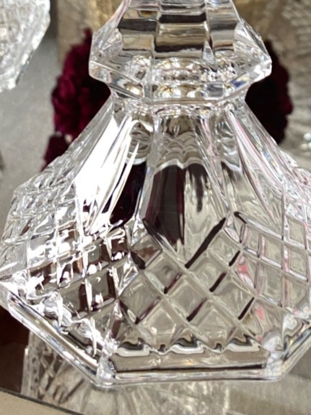 Vintage Crystal Led Cut Glass Candle Holders Set - Picture 2 of 3